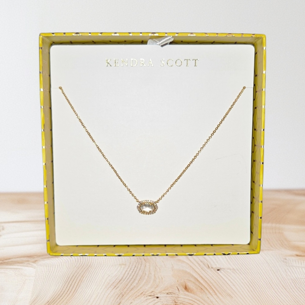Kendra Scott Gold Ivory Mother Of Pearl Mini Chelsea Necklace, NIB